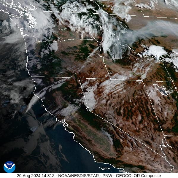 Tuesday morning’s satellite shows some elevated smoke from Idaho wildfires pushing into much of Montana.